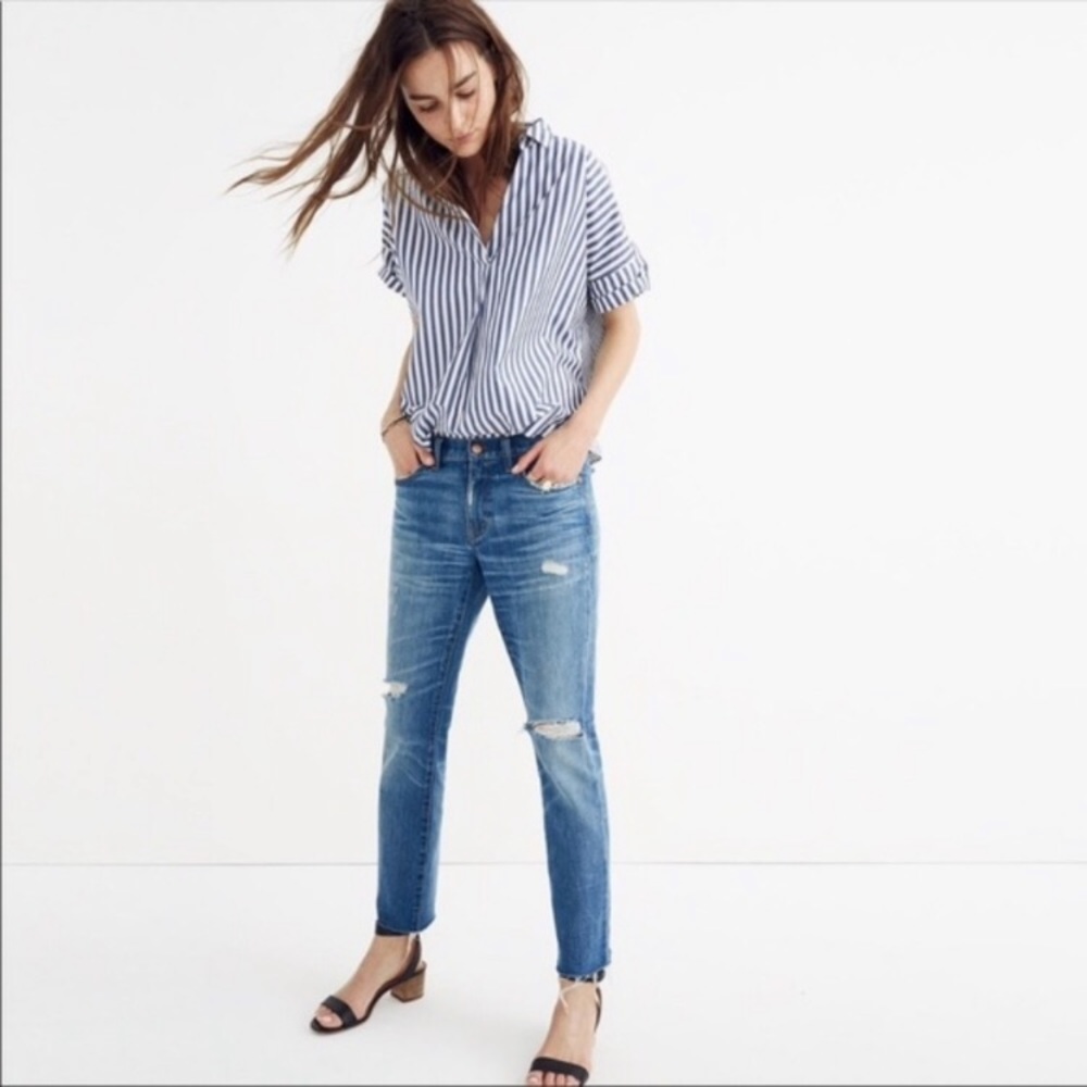 Madewell high rise slim crop boyjean